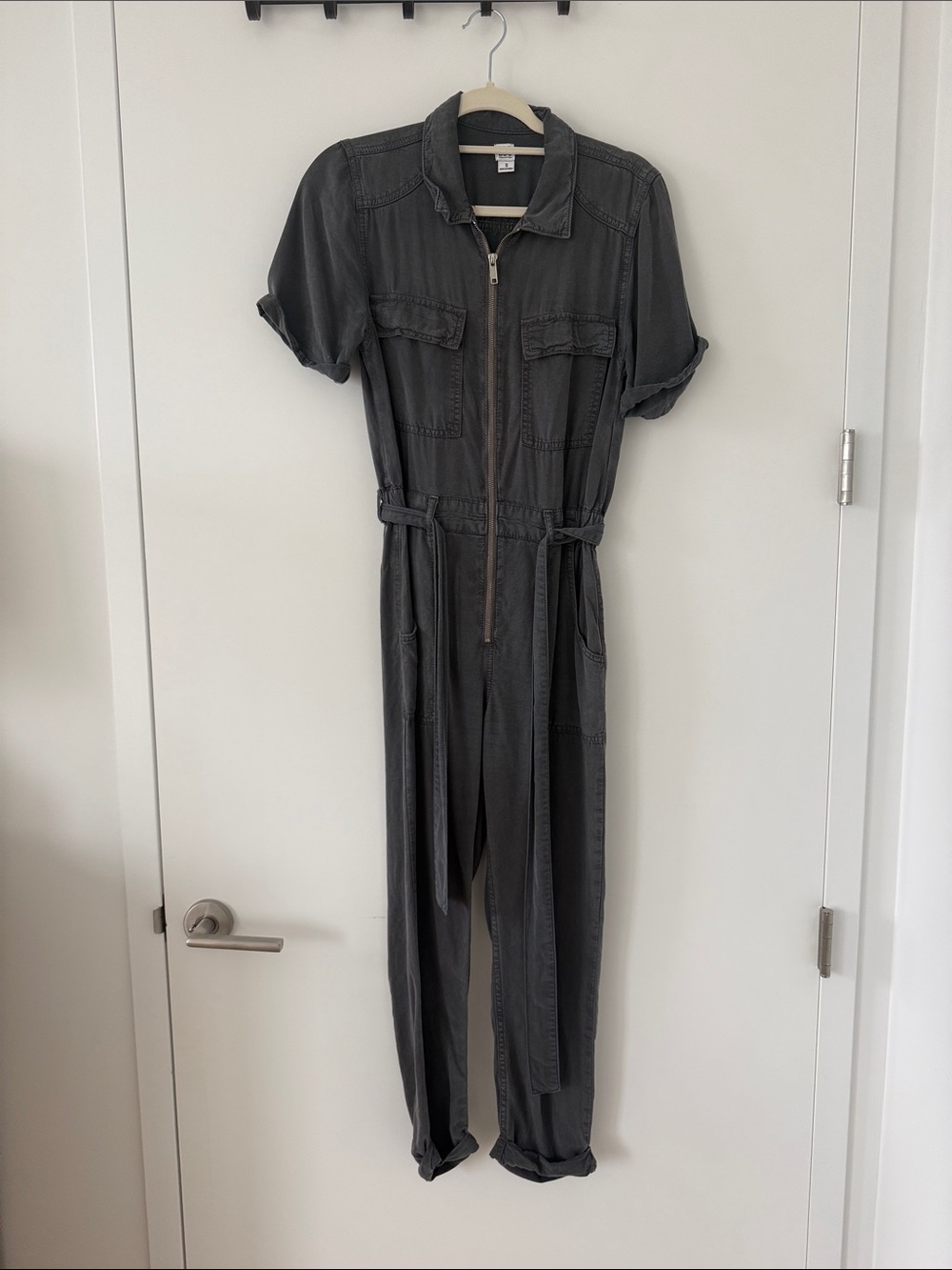 BDG Utility Zip-Front Jumpsuit - Charcoal